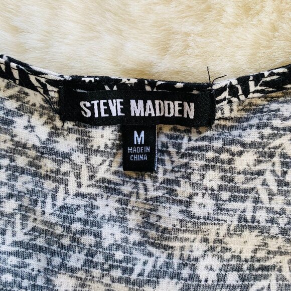 Steve Madden NEW Black w/ White Floral Pattern Dress "Cloud Dancer" size M - Picture 8 of 10